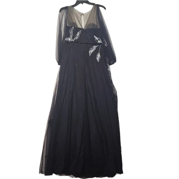 Marchesa Notte Women's Beaded Floral Tulle Gown Size 8 - Picture 14 of 15